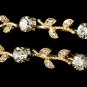 Gold Rhinestone Crystal Double Vine Headband Tiara