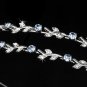 Silver Light Blue Crystal Double Vine Headband Tiara