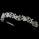 Silver Lilac Rhinestone Crystal Floral Tiara Headband