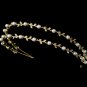 Gold Crystal Pearl Double Vine Headband Tiara