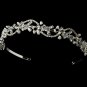Silver Blue Rhinestone Crystal Floral Tiara Headband