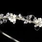 Silver Swarovski Crystal Pearl Flower Tiara Headband
