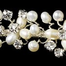 Silver Freshwater Pearls Rhinestone Headband Tiara