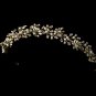 Gold Ivory Pearl Rhinestone Flower Headband Tiara