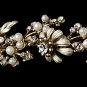 Gold Ivory Pearl Rhinestone Flower Headband Tiara
