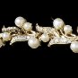 Gold Rhinestone Crystal Ivory Pearl Lily Tiara Headband
