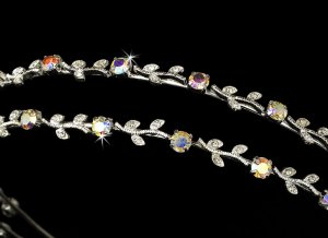 Silver AB Crystal Double Vine Headband Tiara