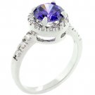 NEW White Gold Tanzanite CZ Fashion Ring