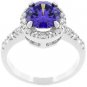 NEW White Gold Tanzanite CZ Fashion Ring
