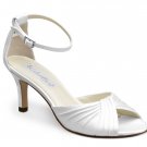 White Dyeable Satin Open Toe Close Back Shoes