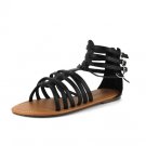 Black Gladiator Flat Sandal Womens Shoes