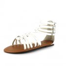 White Gladiator Flat Sandal Womens Shoes