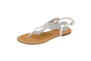 Silver Braided Rope Flat Sandal Womens Shoes