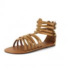 Tan Gladiator Flat Sandal Womens Shoes