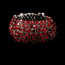 Silver Red Crystal 5 Row Stretch Bracelet