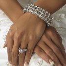 Silver Radiant Rhinestone Crystal Stretch Bracelet