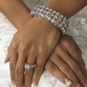Silver Radiant Rhinestone Crystal Stretch Bracelet