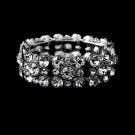 Silver Exquisite Rhinestone Crystal Stretch Bracelet