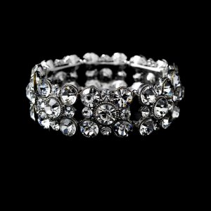 Silver Exquisite Rhinestone Crystal Stretch Bracelet