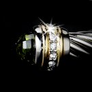 Silver Rhinestone Crystal Olive Bangle Bracelet