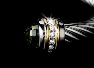Silver Rhinestone Crystal Olive Bangle Bracelet