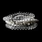 Silver Austrian Crystal Pearl Stretch Bracelet