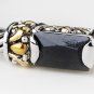 Silver Black Gold Tipped Designer Bangle Bracelet