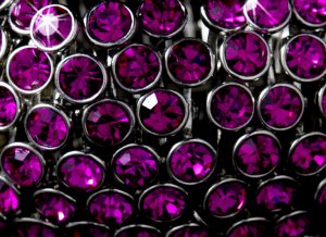 Silver Fuchsia Crystal 5 Row Stretch Bracelet