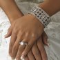 Crystal Encrusted Silver Clear Stretch Bracelet