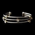 Silver Gold Clear Rhinestone Crystal Cuff Bracelet