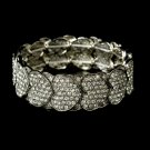Silver Swarovski Crystal Hearts Stretch Bracelet