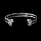 Silver Crystal Black Designer Bangle Bracelet