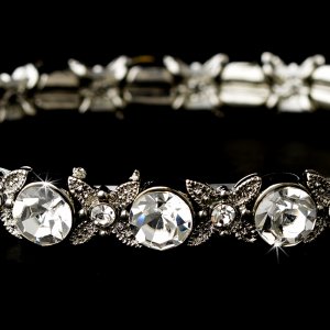 Silver Clear CZ Crystal Bloom Stretch Bracelet