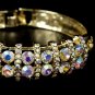 Gold AB Rhinestone Crystal Bridal Cuff Bracelet