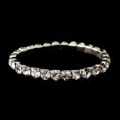 Silver Clear Cubic Zirconia Stretch Bracelet