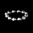 Simple Silver Pearl Stretch Bracelet