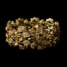 Gold Colorado Rhinestone Crystal Leaf Bracelet