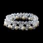 Ivory Pearl AB Crystals Stretch Bracelet