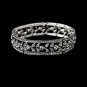 Silver Crystal Leaf Filigree Stretch Bracelet