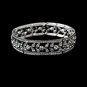 Silver Crystal Leaf Filigree Stretch Bracelet