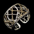 Silver Gold  Rhinestone Designer Cuff Bracelet