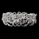 Silver Rhinestone Crystal Bridal Cuff Bracelet