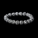 Silver Rhinestone Crystal Ball Stretch Bracelet