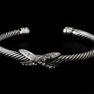 Silver Cubic Zirconia Designer Bangle Bracelet