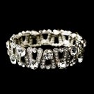 Silver Austrian Crystal Rhinestone Stretch Bracelet