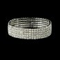 Silver Swarovski Crystal Five Row Stretch Bracelet