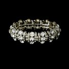 Silver Rhinestone Crystal Bangle Stretch Bracelet
