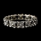 Vintage Silver Sparkling Crystal Stretch Bracelet