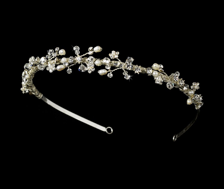 Floral Freshwater Pearl Swarovski Crystal Bridal Tiara