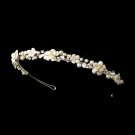 Ivory Porcelain Pearl Flower Bridal Headband Tiara